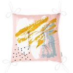 - P5296-Gorsel-2 - Realhomes  Pembe Zemin Üzerinde Sulu Boya Beyaz Ve Mavi Çizimli Özel Tasarım Pofuduk Sandalye Minderi Realhomes