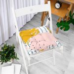 - P5301-Gorsel-1 - Realhomes  Soyut Sulu Boya Çizim Desenli Modern Pofuduk Sandalye Minderi Realhomes