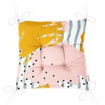 - P5301-Gorsel-2 - Realhomes  Soyut Sulu Boya Çizim Desenli Modern Pofuduk Sandalye Minderi Realhomes