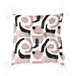 - P5309-Gorsel-2 - Realhomes  Beyaz Zeminde Soyut Geometrik Çizim Motifli Pofuduk Sandalye Minderi Realhomes