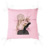 - P5310pembe-Gorsel-2 - Realhomes  Pembe Zemin Üzerinde Gold Yaprak Motifli Dekoratif Pofuduk Sandalye Minderi Realhomes