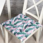 - P5326-Gorsel - Realhomes  Yaz Partisi Tropik Çiçek Motifli Pofuduk Sandalye Minderi Realhomes