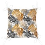 - P5351-Gorsel-2 - Realhomes Renkli Yapraklar Üzerinde Nokta Tasarımlı Pofuduk Sandalye Minderi Realhomes