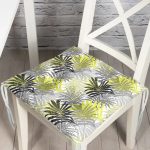 Sarı Yapraklar Üzerinde Nokta Tasarımlı Pofuduk Sandalye Minderi Realhomes