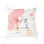 Kırmızı Şeritli Portre Çizimli Özel Tasarımlı Modern Pofuduk Sandalye Minderi Realhomes