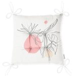 - P5374set-Gorsel-2 - Realhomes Gri Zemin Üzerinde Karakalem Çiçek Çizimli Modern Pofuduk Sandalye Minderi Realhomes