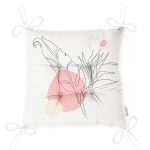 - P5374seti-Gorsel-2 - Realhomes Gri Zemin Üzerinde Karakalem Yaprak Çizimli Modern Pofuduk Sandalye Minderi Realhomes