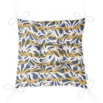 - P5391-Gorsel-2 - Realhomes Gri Zeminde Dalgalı Çizgiler Üzerinde Damla Motifli Pofuduk Sandalye Minderi Realhomes