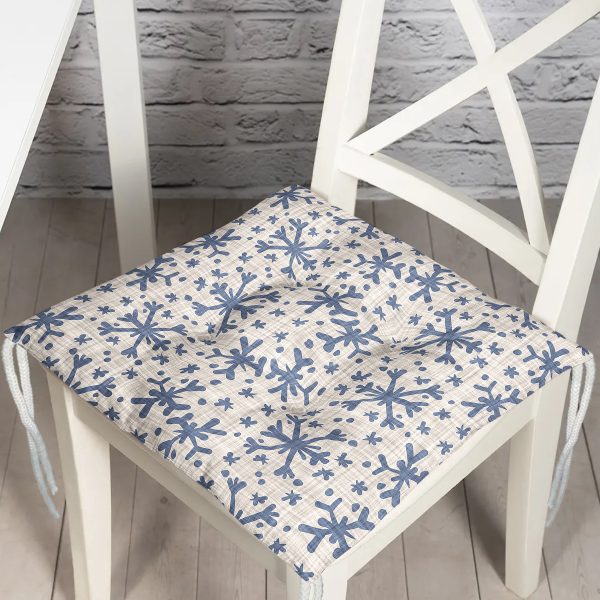 Kot Zeminde Yaprak Motifli Özel Tasarım Pofuduk Sandalye Minderi Realhomes