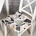 - P5416-Gorsel - Realhomes Geometrik Mermer Desenli Özel Tasarım Dijital Baskılı Pofuduk Sandalye Minderi Realhomes