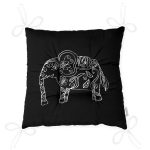 Retro Mandala Fil Desenli Özel Tasarım Pofuduk Sandalye Minderi Realhomes