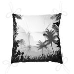 Doğa Temalı Palmiye Ağaç Desenli Pofuduk Sandalye Minderi Realhomes