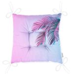 - P5520-Gorsel-2 - Realhomes  Toz Mavisi Zeminli Tropik Yapraklı Özel Tasarım Moderen Pofuduk Sandalye Minderi Realhomes