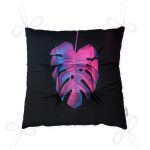 - P5522-Gorsel-2 - Realhomes  Siyah Zeminli Tropik Yapraklı Modern Pofuduk Sandalye Minderi Realhomes