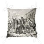 - P5534-Gorsel-2 - Realhomes Siyah Beyaz Zeminde Kral Ve Kraliçe Motifli Dekoratif Pofuduk Sandalye Minderi Realhomes