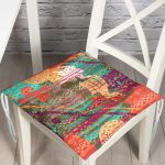 Halı Desenli Dekoratif Pofuduk Sandalye Minderi Realhomes