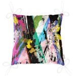 Renkli Sulu Boya Fırça Darbeli Motifli Modern Pofuduk Sandalye Minderi Realhomes