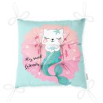 My Sweet Friends Deniz Kızlı Kedi Özel Tasarımlı Pofuduk Sandalye Minderi Realhomes