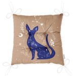 - P5748-Gorsel-2 - Realhomes  Haki Zeminli Mavi Kedi Desenli Özel Tasarım Pofuduk Sandalye Minderi Realhomes