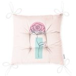 Pembe Zeminde Gül Motifli Bohemian Dekoratif Pofuduk Sandalye Minderi Realhomes