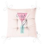 Pembe Zeminde Gül Motifli Bohemian Dekoratif Pofuduk Sandalye Minderi Realhomes
