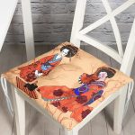 - P5793-Gorsel - Realhomes Uzak Doğu Kültürlü Japon Kadın Dijital Baskılı Dekoratif Pofuduk Sandalye Minderi Realhomes