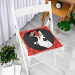 Geometrik Ogea Zeminli Çiçek Saçlı Japon Kadın Motifli Pofuduk Sandalye Minderi Realhomes