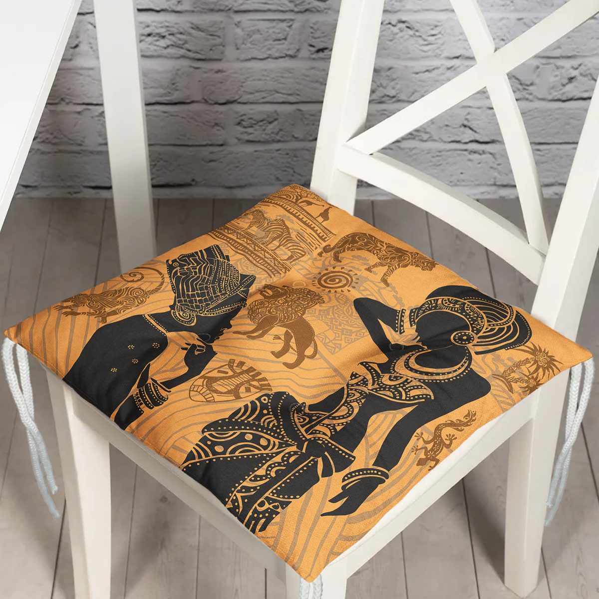 Etnik Afrika Desenli Modern Pofuduk Sandalye Minderi Realhomes