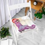 - P5823-Gorsel-1 - Realhomes  Mor Elbiseli Kırmızı Şemsiyeli Japon Kadın Desenli Modern Pofuduk Sandalye Minderi Realhomes