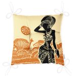 - P5830-Gorsel-2 - Realhomes Etnik Desen Zeminli Afrika Kadın Motifli Dekoratif Pofuduk Sandalye Minderi Realhomes