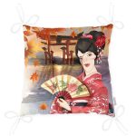 - P5832-Gorsel-2 - Realhomes  Gül Motifli Yelpaze Tutan Japon Kadın Motifli Dekoratif Pofuduk Sandalye Minderi Realhomes