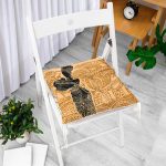 - P5839-Gorsel-1 - Realhomes  Etnik Desen Zeminli Afrika Kadın Motifli Dekoratif Pofuduk Sandalye Minderi Realhomes