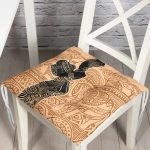 - P5839-Gorsel - Realhomes  Etnik Desen Zeminli Afrika Kadın Motifli Dekoratif Pofuduk Sandalye Minderi Realhomes