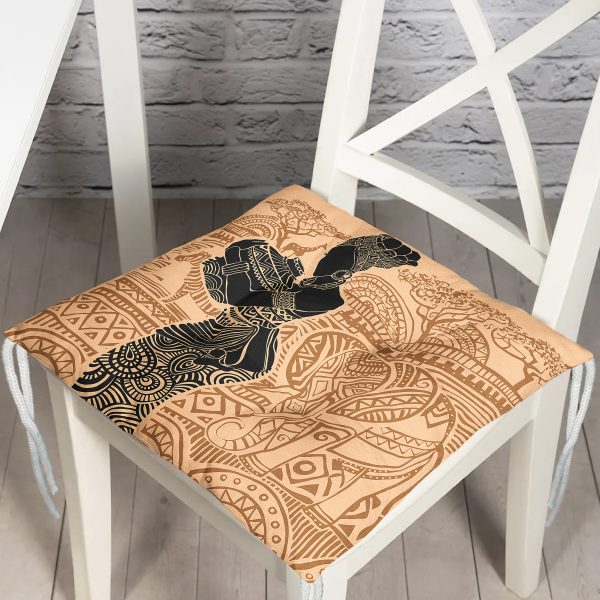 - P5839-Gorsel - Realhomes  Kırmızı Yelpazeli Şaman Japan Kadın Dekoratif Pofuduk Sandalye Minderi Realhomes