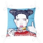 - P5841-Gorsel-2 - Realhomes Suşi Yiyen Japon Kız Desenli Modern Pofuduk Sandalye Minderi Realhomes