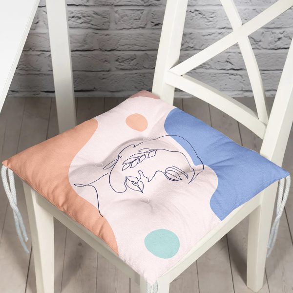 - P5865-Gorsel - Realhomes  RealHomes Gül Desenli Bohemian Özel Tasarım Dekoratif Pofuduk Sandalye Minderi Realhomes