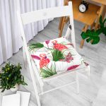 - Print - Realhomes RealHomes Özel Tasarım Düğmeli Pofuduk Sandalye Minderi Realhomes