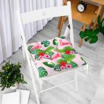 - Печать - Realhomes RealHomes Özel Tasarım Düğmeli Pofuduk Sandalye Minderi Realhomes