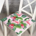 - Печать - Realhomes RealHomes Özel Tasarım Düğmeli Pofuduk Sandalye Minderi Realhomes