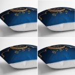 Hilal Motifli Arap Feneri Detaylı Ramazan Dijital Baskılı Runner & Kırlent Kılıfı Seti Realhomes