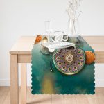 - Petek-RunnerSet-492-Gorsel-3 - Realhomes  Mandala Tasarımlı Ramazan Feneri Motifli Mübarek Yazılı Runner & Kırlent Kılıfı Seti Realhomes