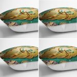 Yeşil Zeminli Ramazan Feneri Tasarımlı Mübarek Motifli Runner & Kırlent Kılıfı Seti Realhomes