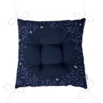 - Pofi-10075-Gorsel-2 - Realhomes Lacivert Zeminli Çiçek Çerçeveli Dijital Baskılı Modern Pofuduk Sandalye Minderi Realhomes