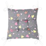 - Pofi-1009-Gorsel-2 - Realhomes  Realhomes Gri Zeminde Rengarenk Çiçek ve Kalp Tasarımlı Dijital Baskılı Modern Pofuduk Sandalye Minderi Realhomes