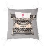 - Pofi-10142-Gorsel-2 - Realhomes  Gri Zemin Antika Daktilo Çizimli Dijital Baskılı Modern Pofuduk Sandalye Minderi Realhomes