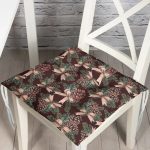 - Pofi-10180-Gorsel - Realhomes Kahve Zemin Kozalak Tasarımlı Dijital Baskılı Modern Pofuduk Sandalye Minderi Realhomes