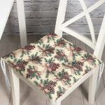 Özel Tasarım Kozalak Tasarımlı Dijital Baskılı Modern Pofuduk Sandalye Minderi Realhomes