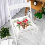 - Pofi-10184-Gorsel-1 - Realhomes Özel Tasarım Kurdeleli Kozalak Motifli Dijital Baskılı Modern Pofuduk Sandalye Minderi Realhomes