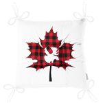 Ekose Yaprak Tasarımlı Dijital Baskılı Modern Pofuduk Sandalye Minderi Realhomes