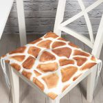 Zürafa Benekli Özel Tasarım Dijital Baskılı Modern Pofuduk Sandalye Minderi Realhomes
